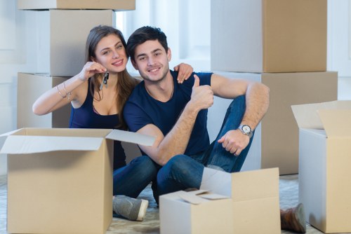 Boxes and furniture prepared for self storage pricing in Soho