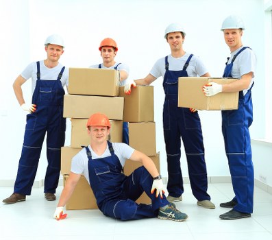 Packed items securely arranged inside a storage unit